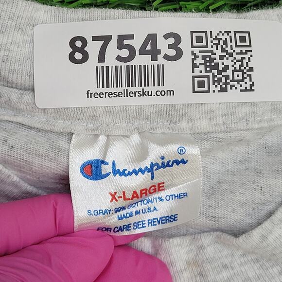 Vintage 90s Champion NYSP Shirt L/XL 22x28 Gray Spellout USA - Picture 5 of 12